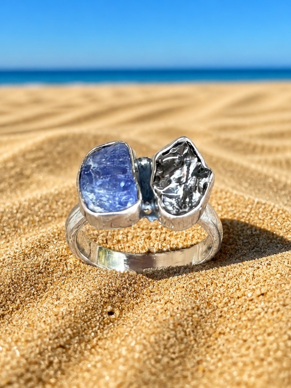 NEW! Tanzanite & Meteorite Ring